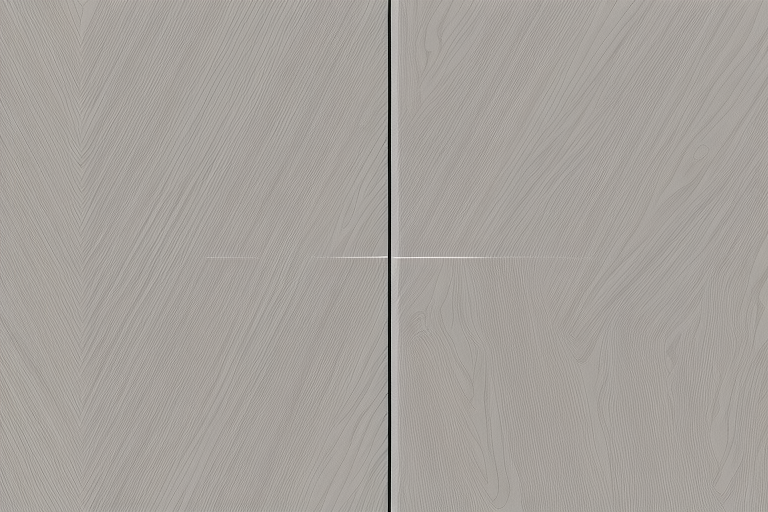 Two different sections of laminate flooring